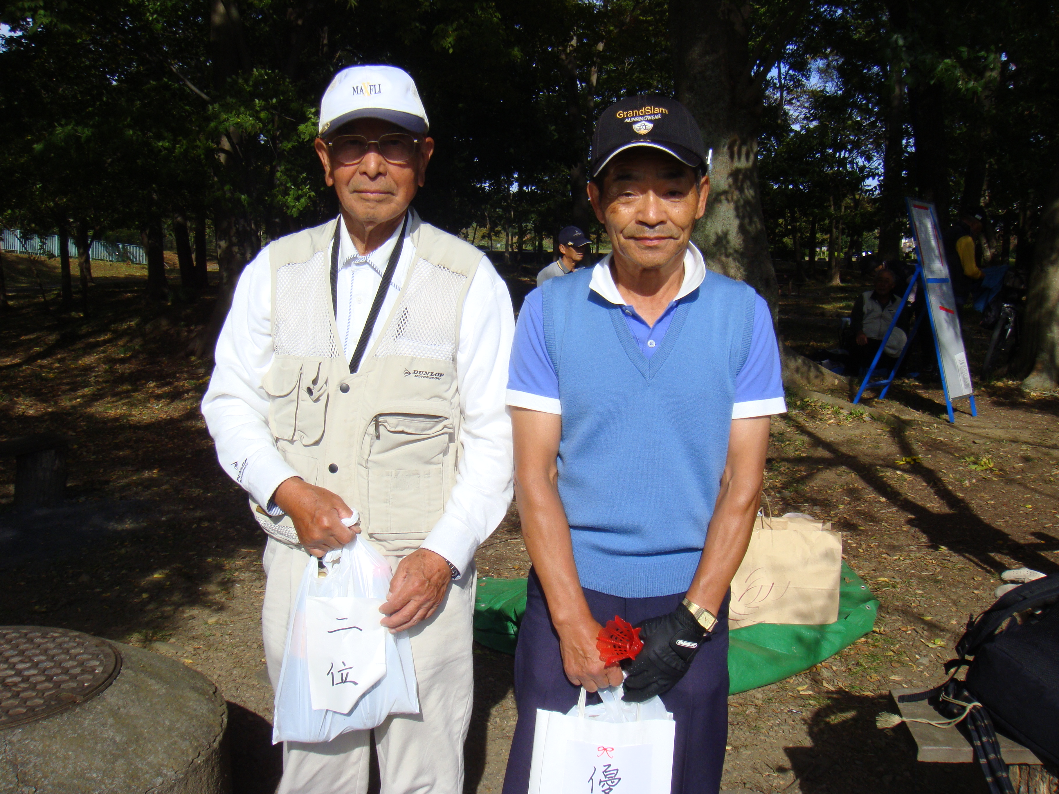 小田野月例・右より１位武澤さん２位遊作さん