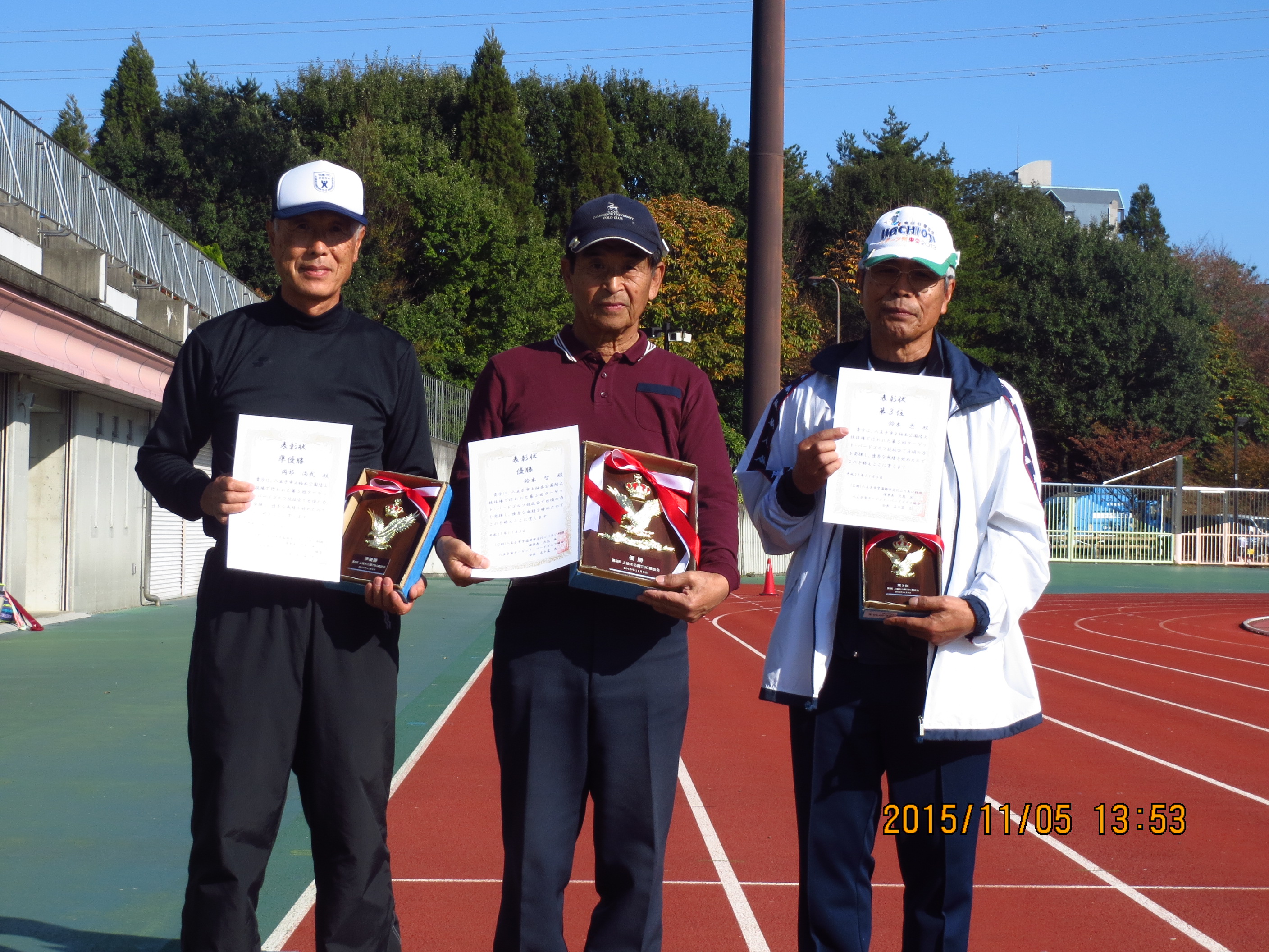 上柚木オープン優勝鈴木智、２位岡部尚武、３位鈴木忠