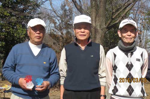 右から、３位：山田さん　優勝：黒沢さん　準優勝＆ベスグロ：相沢泰彦さん